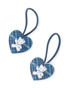 mezzo piano / メゾピアノ ヘアゴム・シュシュ | 動物ハートチェック　ヘアポニー2個セット