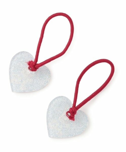 mezzo piano / メゾピアノ ヘアゴム・シュシュ | 動物ハートチェック　ヘアポニー2個セット | 詳細1