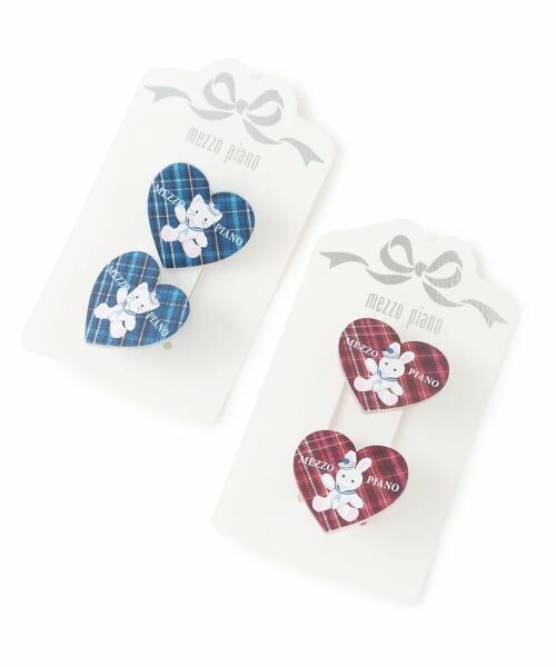 mezzo piano / メゾピアノ ヘアゴム・シュシュ | 動物ハートチェック　ヘアポニー2個セット | 詳細2