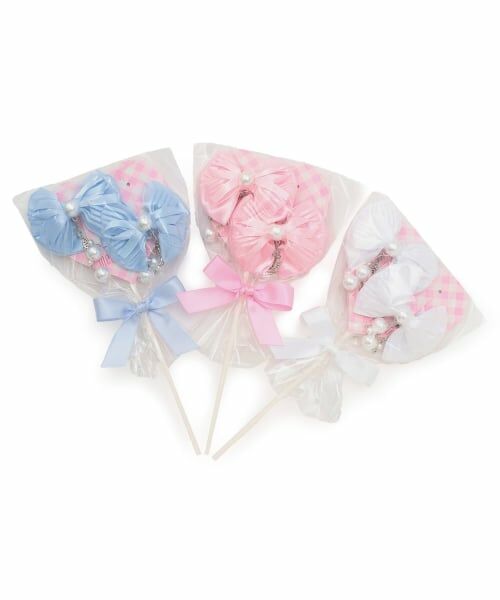 mezzo piano / メゾピアノ ヘアゴム・シュシュ | キャンディラッピング　リボンパールヘアアクセサリーセット | 詳細4