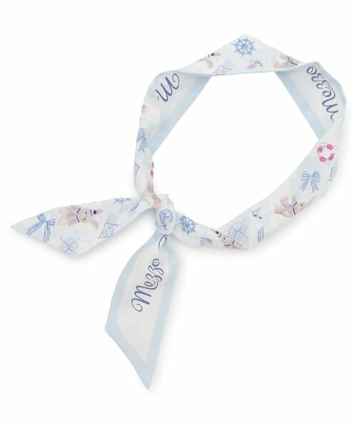 mezzo piano / メゾピアノ カチューシャ・カチューム・その他 | ウサギ・ネコ　航海柄　スカーフリボン（オフ ホワイト）