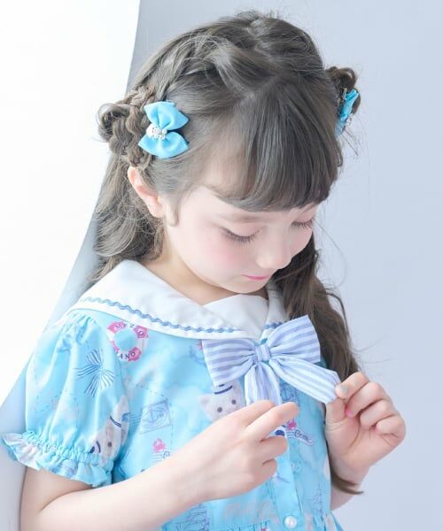 mezzo piano / メゾピアノ ヘアピン | ミニリボン　ヘアクリップ2個セット【日本製】 | 詳細5
