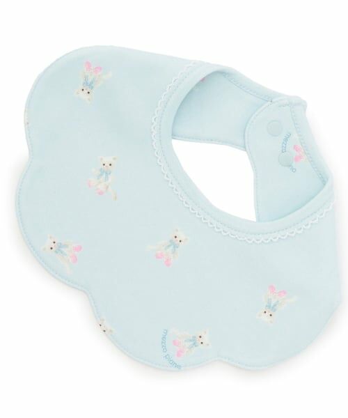 mezzo piano / メゾピアノ スタイ・ビブ | 動物柄スカラップスタイ（エメラルド グリーン）