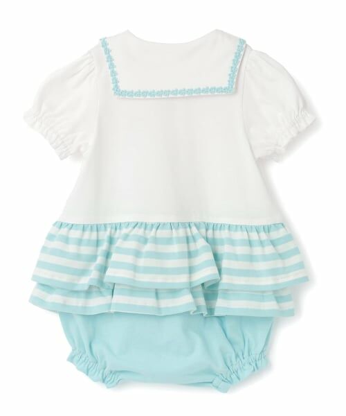 mezzo piano / メゾピアノ ロンパース | セーラーカラー　スカート半袖ロンパース | 詳細1