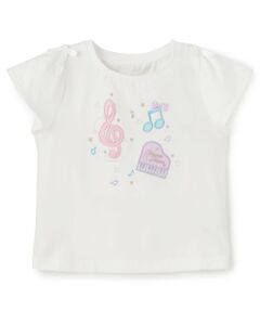mezzo piano / メゾピアノ Tシャツ | 音符刺繍　半袖Tシャツ