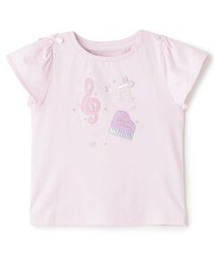 mezzo piano / メゾピアノ Tシャツ | 音符刺繍　半袖Tシャツ