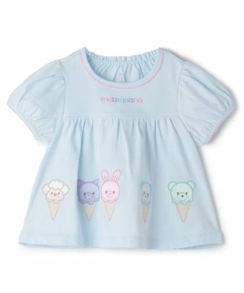 mezzo piano / メゾピアノ Tシャツ | アニマルジェラート　半袖Tシャツ（サックス）