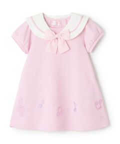 mezzo piano / メゾピアノ ミニ丈・ひざ丈ワンピース | 音符刺しゅう　セーラー衿つき　ワンピース