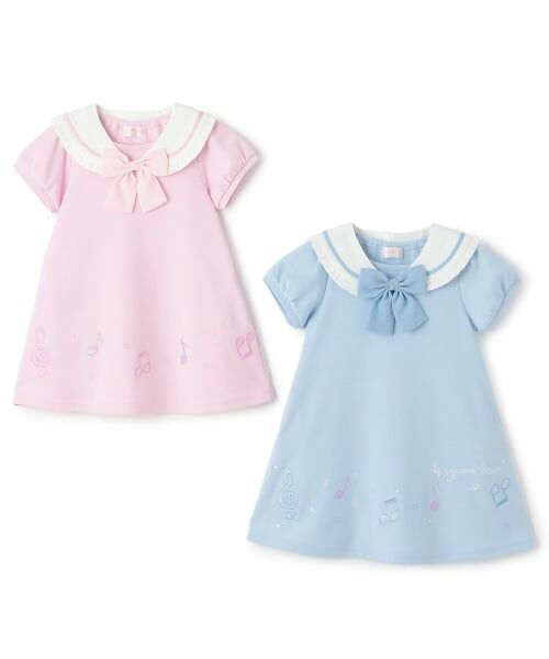 mezzo piano / メゾピアノ ミニ丈・ひざ丈ワンピース | 音符刺しゅう セーラー衿つき ワンピース | 詳細12