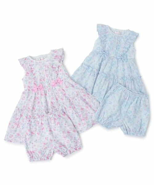 mezzo piano / メゾピアノ ベビー・キッズウエア | 水彩花柄ワンピース＆ブルマセット | 詳細12