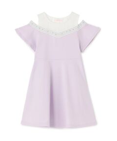 mezzo piano / メゾピアノ ミニ丈・ひざ丈ワンピース | 【人気商品再入荷】【直営店で取り扱い無し】ロゴライン　カットワンピース