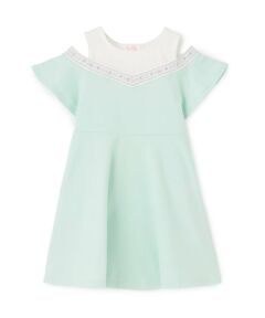 mezzo piano / メゾピアノ ミニ丈・ひざ丈ワンピース | 【人気商品再入荷】【直営店で取り扱い無し】ロゴライン　カットワンピース