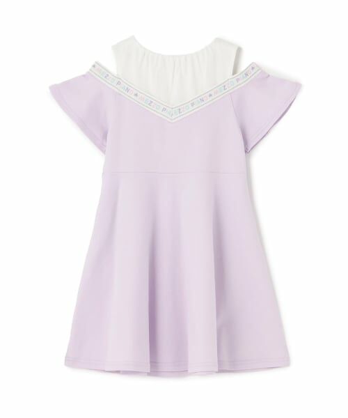 mezzo piano / メゾピアノ ミニ丈・ひざ丈ワンピース | 【人気商品再入荷】【直営店で取り扱い無し】ロゴライン　カットワンピース | 詳細1