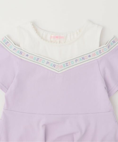 mezzo piano / メゾピアノ ミニ丈・ひざ丈ワンピース | 【人気商品再入荷】【直営店で取り扱い無し】ロゴライン　カットワンピース | 詳細2