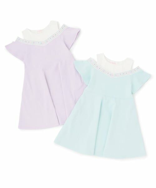 mezzo piano / メゾピアノ ミニ丈・ひざ丈ワンピース | 【人気商品再入荷】【直営店で取り扱い無し】ロゴライン　カットワンピース | 詳細7