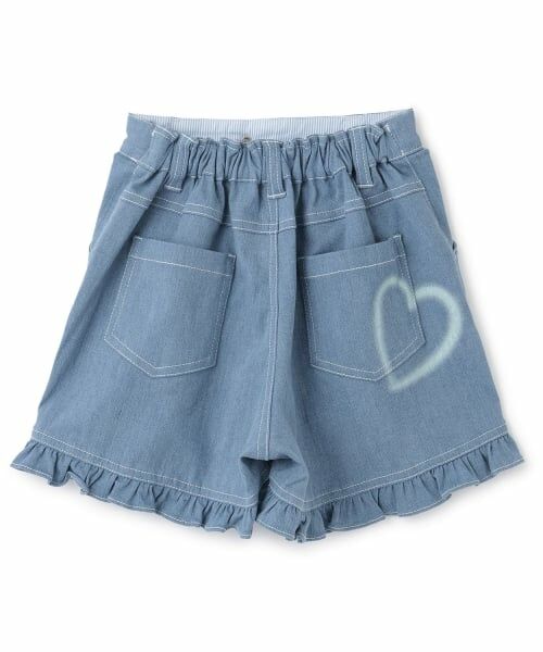 mezzo piano / メゾピアノ ショート・ハーフ・半端丈パンツ | 【人気商品再入荷】【直営店で取り扱い無し】ハートペイントデニム　ショートパンツ | 詳細1
