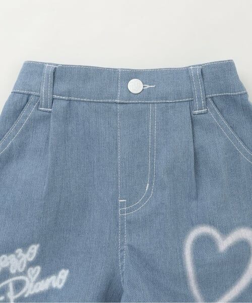 mezzo piano / メゾピアノ ショート・ハーフ・半端丈パンツ | 【人気商品再入荷】【直営店で取り扱い無し】ハートペイントデニム　ショートパンツ | 詳細2