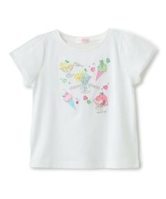 mezzo piano / メゾピアノ Tシャツ | ☆彡フルーツシャーベットアップリケ　半袖Tシャツ