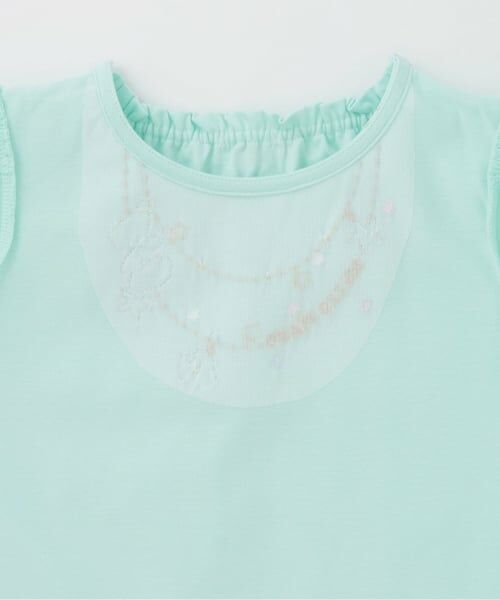 mezzo piano / メゾピアノ Tシャツ | 【人気商品再入荷】【直営店で取り扱い無し】シェルネックレス刺しゅう　裾スカラップTシャツ | 詳細3