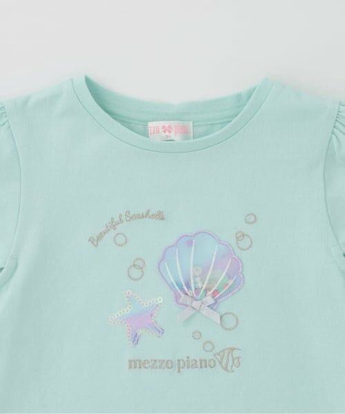 mezzo piano / メゾピアノ Tシャツ | 【人気商品再入荷】【直営店で取り扱い無し】シェルアップリケ パフスリーブTシャツ | 詳細2