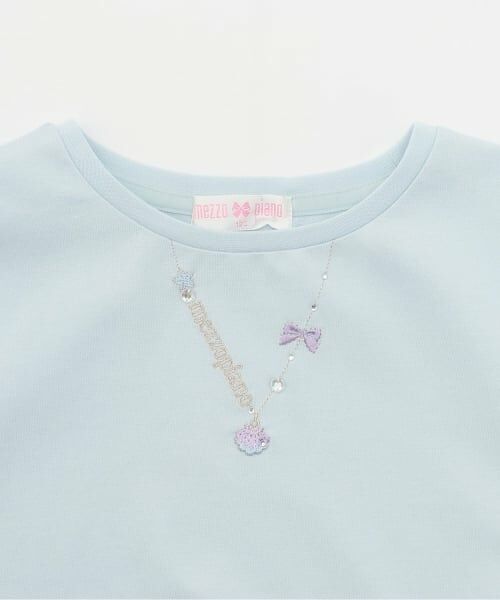 mezzo piano / メゾピアノ Tシャツ | 【人気商品再入荷】【直営店で取り扱い無し】ネックレス刺しゅう 半袖Tシャツ | 詳細2