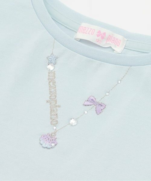 mezzo piano / メゾピアノ Tシャツ | 【人気商品再入荷】【直営店で取り扱い無し】ネックレス刺しゅう 半袖Tシャツ | 詳細3