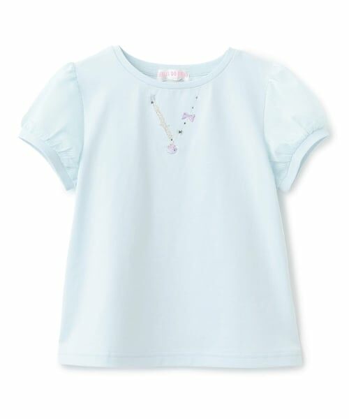 mezzo piano / メゾピアノ Tシャツ | 【人気商品再入荷】【直営店で取り扱い無し】ネックレス刺しゅう 半袖Tシャツ(ミント)