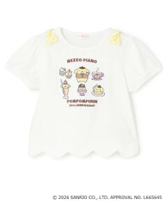 mezzo piano / メゾピアノ Tシャツ | 【ポムポムプリン】裾スカラップ　パフスリーブTシャツ