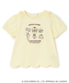 mezzo piano / メゾピアノ Tシャツ | 【ポムポムプリン】裾スカラップ　パフスリーブTシャツ