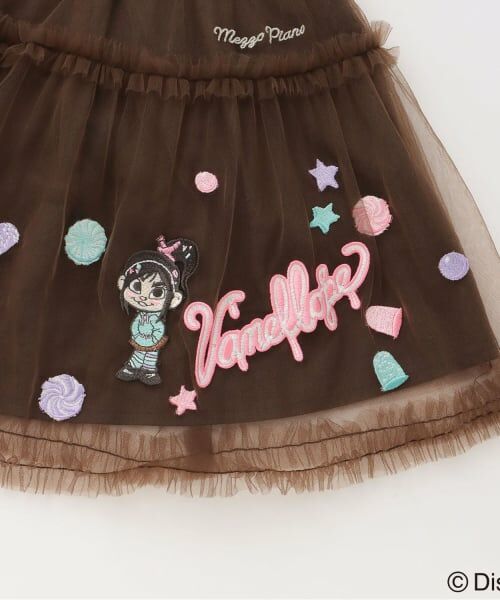 mezzo piano / メゾピアノ ミニ・ひざ丈スカート | 【シュガー・ラッシュ】刺繍チュールスカート | 詳細7