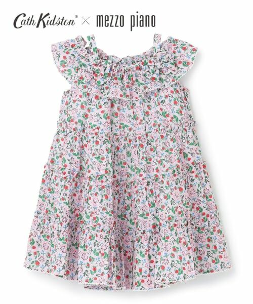 mezzo piano / メゾピアノ ミニ丈・ひざ丈ワンピース | 【Cath Kidston】ティアードワンピース(ライト ピンク)