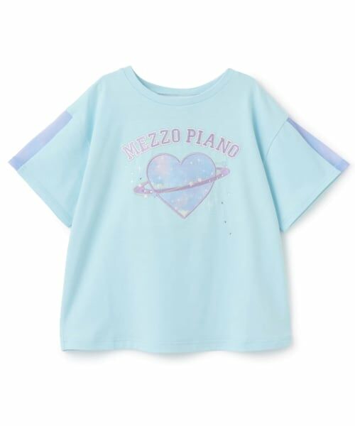 mezzo piano / メゾピアノ Tシャツ | 蓄光シャカシャカ 半袖Tシャツ(サックス)