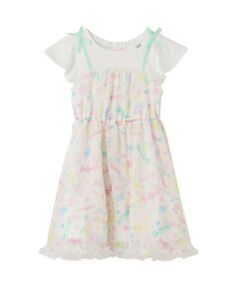 mezzo piano / メゾピアノ ミニ丈・ひざ丈ワンピース | 【人気商品再入荷】【直営店で取り扱い無し】キャンディ柄　ドッキングワンピース