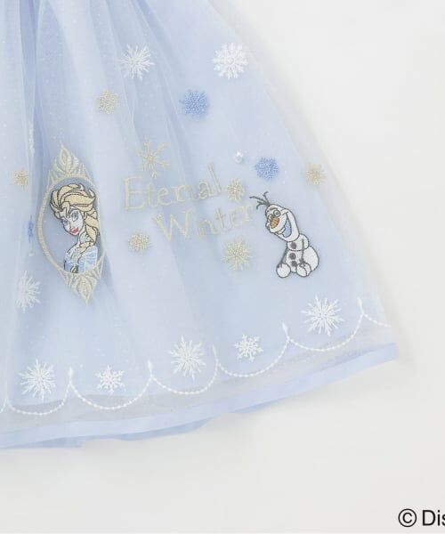mezzo piano / メゾピアノ ミニ・ひざ丈スカート | 『アナと雪の女王』チュール刺繍スカート【接触冷感】 | 詳細4