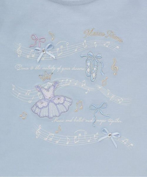 mezzo piano / メゾピアノ Tシャツ | バレエ&音符 パフスリーブTシャツ | 詳細4