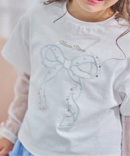 mezzo piano / メゾピアノ Tシャツ | 袖ラメチュール 2wayTシャツ | 詳細3