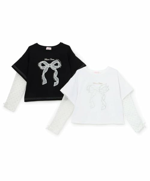 mezzo piano / メゾピアノ Tシャツ | 袖ラメチュール 2wayTシャツ | 詳細4