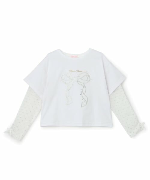 mezzo piano / メゾピアノ Tシャツ | 袖ラメチュール 2wayTシャツ | 詳細5