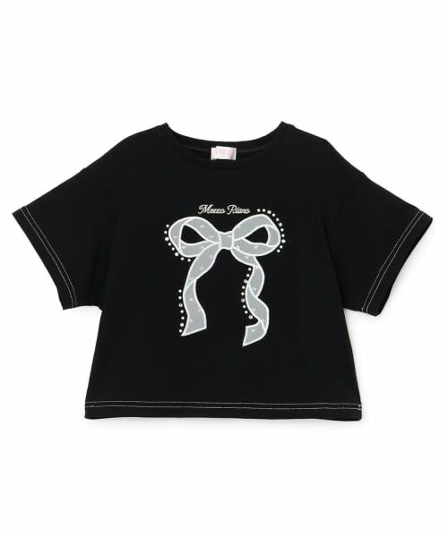 mezzo piano / メゾピアノ Tシャツ | 袖ラメチュール 2wayTシャツ | 詳細8