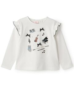 mezzo piano / メゾピアノ Tシャツ | ミュージックワッペン　長袖Tシャツ