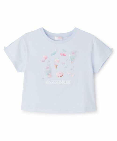 mezzo piano / メゾピアノ Tシャツ | ちゅるかわシール 半袖Tシャツ(サックス)