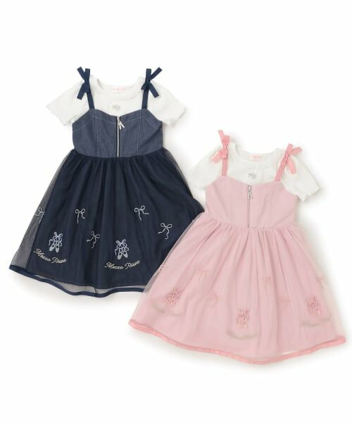 mezzo piano / メゾピアノ ブルゾン | バレエ刺しゅうキャミワンピース&半袖Tシャツセット | 詳細15