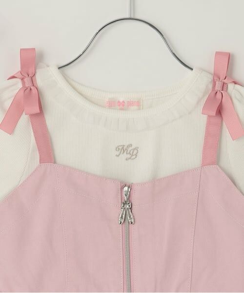 mezzo piano / メゾピアノ ブルゾン | バレエ刺しゅうキャミワンピース&半袖Tシャツセット | 詳細3