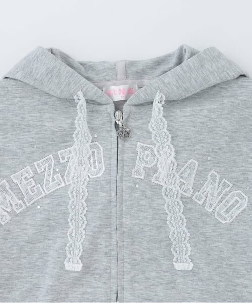 mezzo piano / メゾピアノ その他トップス | レースアップリケパーカ セットアップ | 詳細3
