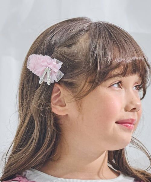 mezzo piano / メゾピアノ ヘアピン | トゥシューズチュールフリル　ヘアクリップ【日本製】（ライト ピンク）