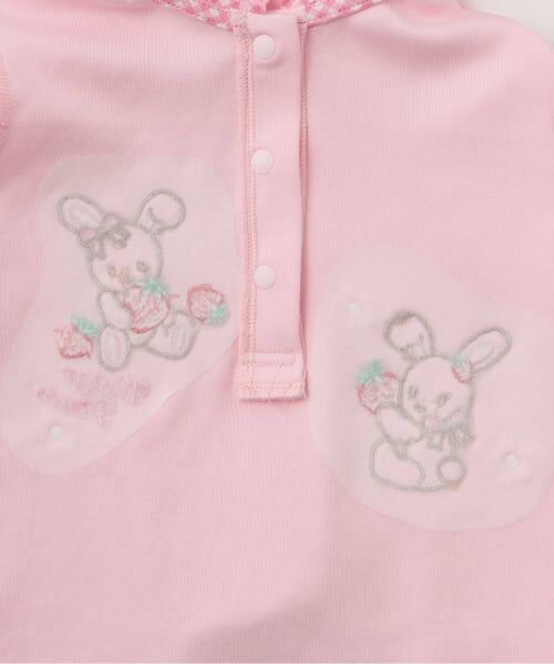 mezzo piano / メゾピアノ Tシャツ | レトロウサギ　ビッグカラー長袖Tシャツ | 詳細5