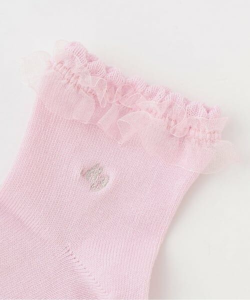 mezzo piano / メゾピアノ ソックス | フリルロゴ刺繍ソックス【日本製】 | 詳細1