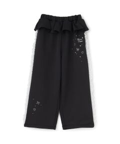 mezzo piano / メゾピアノ その他パンツ | ペプラムフリルつき　サイドレースジャージ　ロングパンツ