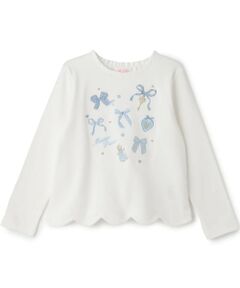 mezzo piano / メゾピアノ Tシャツ | リボン＆アリスモチーフ　長袖Tシャツ