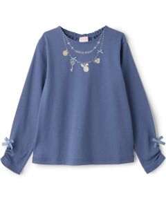 mezzo piano / メゾピアノ Tシャツ | アリスネックレス刺しゅう　長袖Tシャツ